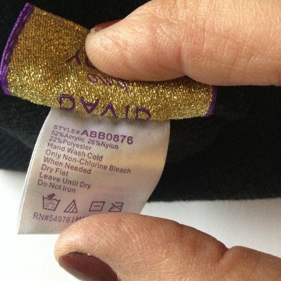 DAVID & YOUNG PAIR OF NICE AND NAUGHTY BEANIES BLACK RED CRYSTAL EMBELLISHED OS main image 5